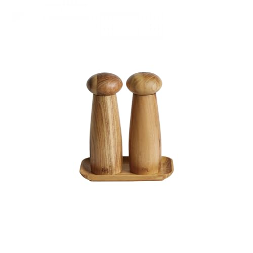 Aida - Teak wood ceramic grinder set w tray (14754) von Aida