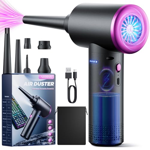 Druckluftgebläse - 100000 U/min Druckluftspray mit 9000mAh Akku, 3-Gang-Druckluftwedel mit LED-Licht für die PC-Reinigung Druckluftgebläse - 100000 U/min Druckluftspray mit 9000mAh Akku, 3-Gang-Druckluftwedel mit LED-Licht für die PC-Reinigung von Aidisy