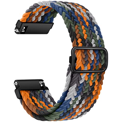 AidorMax 20 mm Nylon Geflochtenes Armband, Elastisch-Ersatzarmband mit Schnellverschluss Kompatibel mit Smartwatches und Armbanduhren, Verstellbar Uhrenarmband für Damen und Herren (Tarnung) von AidorMax