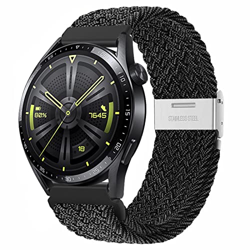 AidorMax Nylon Elastische Uhrenarmbänder Schnellspanner-Armband 20mm, Ersatzarmbänder mit Verstellbarer Rutschfester Schnalle für Smartwatches und Armbanduhren Herren Damen (20mm, Graphit) von AidorMax