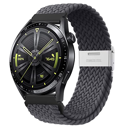 AidorMax Nylon Elastische Uhrenarmbänder Schnellspanner-Armband 20mm, Ersatzarmbänder mit Verstellbarer Rutschfester Schnalle für Smartwatches und Armbanduhren Herren Damen (20mm, Grau) von AidorMax