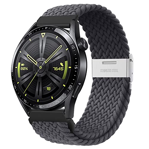 AidorMax Nylon Elastische Uhrenarmbänder Schnellspanner-Armband 22mm, Ersatzarmbänder mit Verstellbarer Rutschfester Schnalle für Smartwatches und Armbanduhren Herren Damen (22mm, Grau) von AidorMax