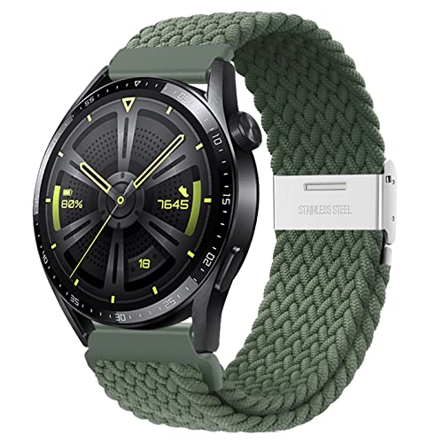 AidorMax Nylon Elastische Uhrenarmbänder Schnellspanner-Armband 22mm, Ersatzarmbänder mit Verstellbarer Rutschfester Schnalle für Smartwatches und Armbanduhren Herren Damen (22mm, Olivengrün) von AidorMax
