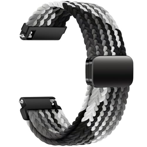 AidorMax Nylon Uhrenarmband 20mm mit Verstellbares Magnetischem Verschluss für Herren und Damen, Bequeme Passform Elastisches Ersatzarmband für Smartwatches und Uhren (Dunkle Schokolade) von AidorMax