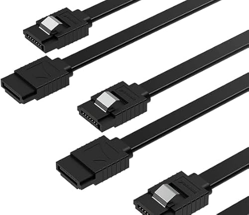 Aifrymne High-Speed SATA III Kabel 6Gbps, 3, (3 Pack), HDD SSD Datenkabel, gerade 7 Pin III Kabel mit Verriegelungsriegel für Festplatten HDD/SSD, SATA I & II, 50cm, schwarz (CB-SFK3) von Aifrymne