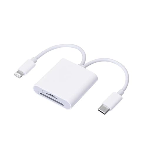 Dual Slot SD Kartenleser für iPhone/iPad und USB-C-Geräte, High-Speed-Datenübertragungskamera-Kartenbetrachter, Typ C OTG-Adapter für MicroSD/SD-Karten, kompatibel mit iPhone/iPad/Android/Kamera Dual Slot SD Kartenleser für iPhone/iPad und USB-C-Geräte, High-Speed-Datenübertragungskamera-Kartenbetrachter, Typ C OTG-Adapter für MicroSD/SD-Karten, kompatibel mit iPhone/iPad/Android/Kamera von Aifrymne