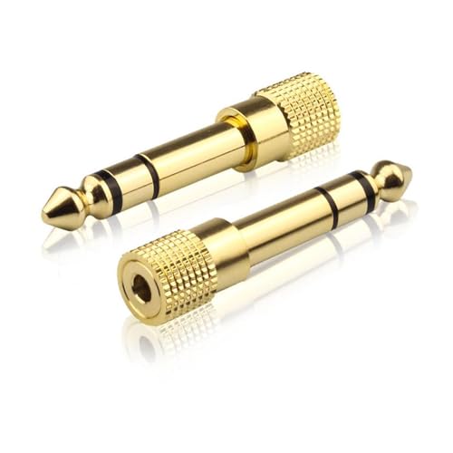Audio Klinke Adapter 6,35mm Stecker auf 3,5mm Klinke Buchse Stereo Klinkenstecker Kopfhörer Adapter 24K Vergoldete für Keyboard, Lautsprecher, Gitarre, Klavier, 2 Stück Audio Klinke Adapter 6,35mm Stecker auf 3,5mm Klinke Buchse Stereo Klinkenstecker Kopfhörer Adapter 24K Vergoldete für Keyboard, Lautsprecher, Gitarre, Klavier, 2 Stück von Aigital