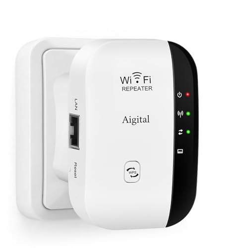 Wireless WiFi Extender und Access Point für Zuhause, WLAN-Signalverstärker, Single-Band-Geschwindigkeit 300 Mbps, LAN-Anschluss, WPS-Taste, kompatibel mit allen WLAN-Modem-Routern Wireless WiFi Extender und Access Point für Zuhause, WLAN-Signalverstärker, Single-Band-Geschwindigkeit 300 Mbps, LAN-Anschluss, WPS-Taste, kompatibel mit allen WLAN-Modem-Routern von Aigital