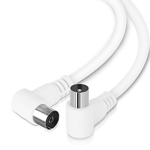 Aigostar TV Antennenkabel, Koaxial Kabel, 90° Grad Gewinkelt, Unterstützt HDTV, DVB-T DVB-T2, DVB-C, DVB-S, DVB-S2, DAB, Radio, 3M, Weiß Aigostar TV Antennenkabel, Koaxial Kabel, 90° Grad Gewinkelt, Unterstützt HDTV, DVB-T DVB-T2, DVB-C, DVB-S, DVB-S2, DAB, Radio, 3M, Weiß von Aigostar