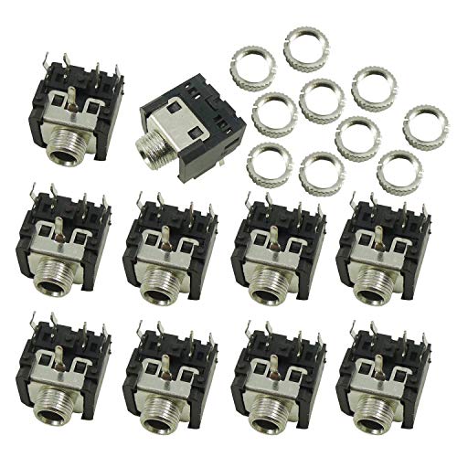 Aihasd 10PCS 3.5 Headphone Jack PJ-306A Double Channels Stereo Rib Earphone Socket von Aihasd