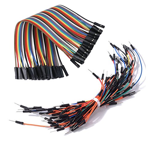 Aihasd 40 STK 20 CM Jumper Wire Kabel Female to Female kompatibel mit Arduino und Raspberry Pi Breadboard + 65 STK Verschiedene Längen Male to Male Breadboard Jumper von Aihasd