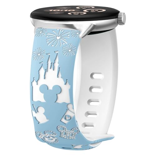 AiiBowy Armband Kompatibel mit Google Pixel Watch 3 45mm, Castle Gravierte Armbänder für Damen Herren, Sport Verstellbares Silikon Ersatzarmband für Google Pixel Watch 3 45mm Blau+Weiß AiiBowy Armband Kompatibel mit Google Pixel Watch 3 45mm, Castle Gravierte Armbänder für Damen Herren, Sport Verstellbares Silikon Ersatzarmband für Google Pixel Watch 3 45mm Blau+Weiß von AiiBowy