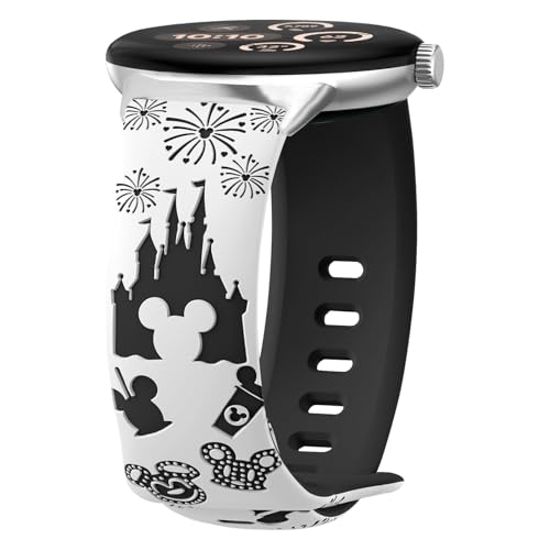 AiiBowy Armband Kompatibel mit Google Pixel Watch 3 45mm, Castle Gravierte Armbänder für Damen Herren, Sport Verstellbares Silikon Ersatzarmband für Google Pixel Watch 3 45mm Weiß+Schwarz AiiBowy Armband Kompatibel mit Google Pixel Watch 3 45mm, Castle Gravierte Armbänder für Damen Herren, Sport Verstellbares Silikon Ersatzarmband für Google Pixel Watch 3 45mm Weiß+Schwarz von AiiBowy