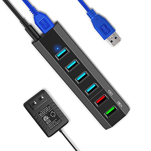 Aiibe Handy-Ladegerät, 6 Anschlüsse, USB 3.0 schwarz 24W-Black 6 Ports von Aiibe