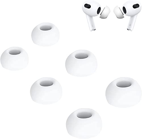 3 Paar Ersatz-Ohrstöpsel mit Rauschunterdrückungsloch, weiche Silikon-Ohrstöpsel, kompatibel mit Airpods Pro Bluetooth-Kopfhörern (S/M/L, Weiß) von Aiivioll