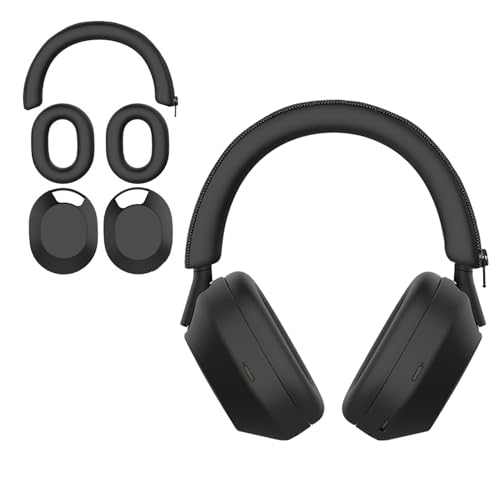 Aiivioll Schutzhülle 3-teiliges Set für Sony WH-1000XM5 Kopfhörer, Silikon Kopfhörerabdeckung Sony XM5 EarPad Cover/Ear Cover/Headband Cover | Protektoren Abdeckungen schweißfest & leicht waschbar Aiivioll Schutzhülle 3-teiliges Set für Sony WH-1000XM5 Kopfhörer, Silikon Kopfhörerabdeckung Sony XM5 EarPad Cover/Ear Cover/Headband Cover | Protektoren Abdeckungen schweißfest & leicht waschbar von Aiivioll