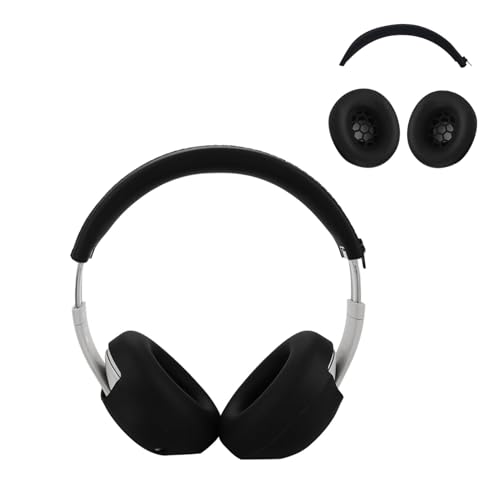 Aiivioll 2-teiliges Set für Beats Studio Pro Kopfhörer, Ohrpolsterbezüge/Kopfbügelkissenbezüge, Schweißfestes Weiches Silikon-Kopfhörerzubehör (Schwarz) von Aiivioll