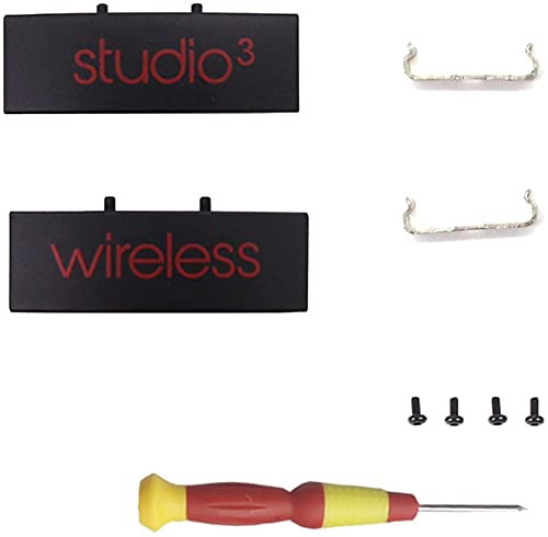 Aiivioll Ersatz-Kopfbügel Metall Klappscharnier Clip Abdeckung Pin Reparaturteile Set Kompatibel mit Studio 3 Studio 3.0 Wireless Over-Ear Kopfhörer (Schwarz + Rot) von Aiivioll