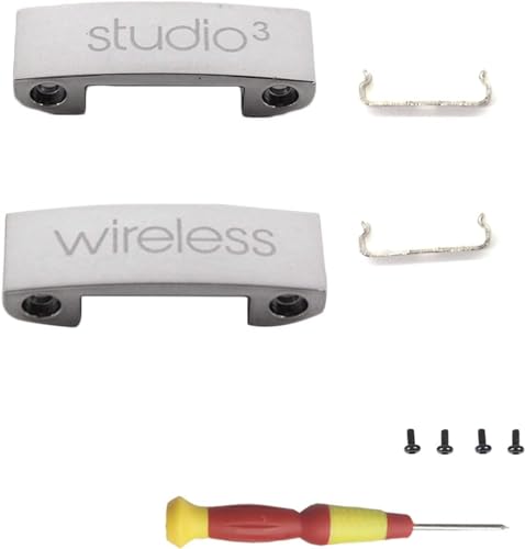 Aiivioll Ersatz-Kopfbügel Metall Klappscharnier Clip Cover Pin Reparaturteile Set Kompatibel mit Studio 3 Studio 3.0 Wireless Over-Ear Kopfhörer (Silber) von Aiivioll