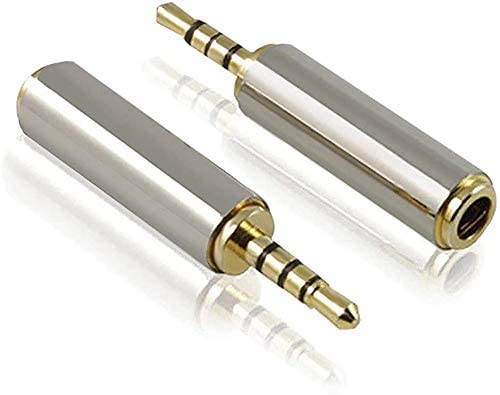 Aiivioll Kopfhörer-Adapter 3.5mm Male to 2.5mm Female Audio Adapter,Klinke für Smartphones, Headphone, Mic, Tablets (2 Pack) von Aiivioll