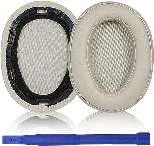Aiivioll MDR-100ABN Ohrpolster, kompatibel mit Sony MDR-100ABN WH-H900N Kopfhörer-Ohrpolster, Ohrenschützer, Ohrpolster, Protein-Pu-Leder-Ohrpolster, Reparaturteile (Golden) von Aiivioll