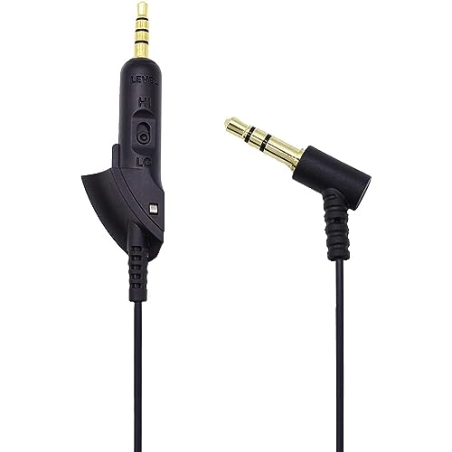 Aiivioll QC15 Ersatzkabel, Ersatz-Audiokabel für Bose QuietComfort 15/QC15/QC2 Kopfhörer (schwarz/1,8 m) von Aiivioll