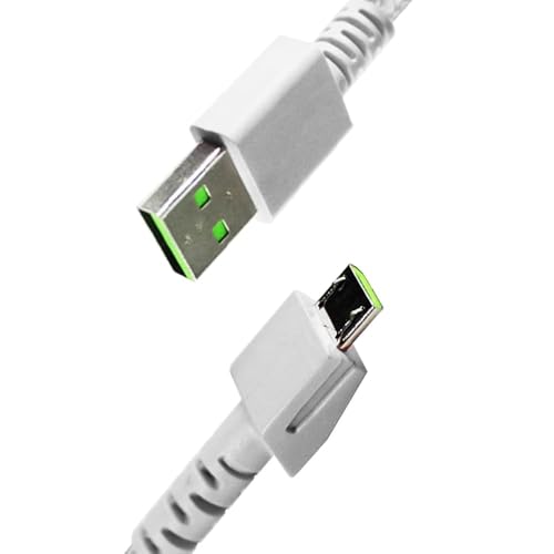 Aiivioll USB-Ladekabel aus geflochtenem Nylon, kompatibel mit Razer Viper Ultimate, Basilisk Ultimate, DeathAdder V2 Pro und Naga Pro Mäusen, langlebiges Schnellladekabel, 1,8 m, Weiß von Aiivioll