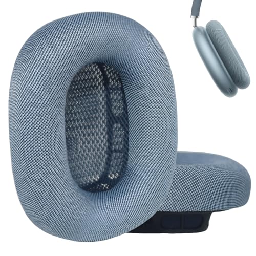 Aiivioll Verbesserte AirPods Max Ohrpolster Ersatz-Ohrpolster für AirPods Max (2024) Kopfhörer, Netzstoff-Ohrpolster mit Memory-Schaum und Magnet für AirPods Max (blau) von Aiivioll
