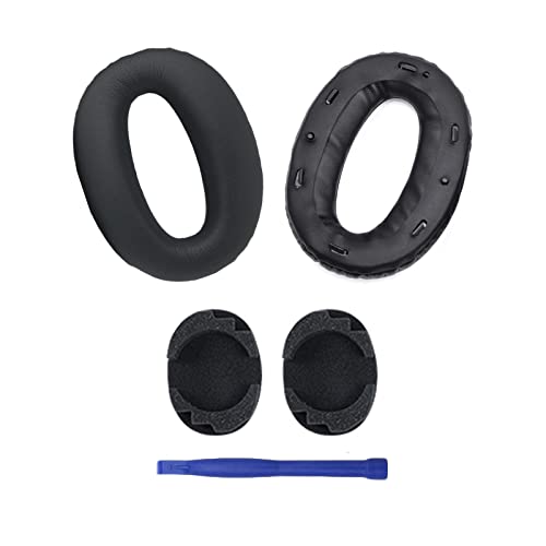 Aiivioll WH-1000XM2 Ohrpolster, Kompatibel mit Sony WH-1000XM2 & MDR-1000X Kopfhörer, Headset Ohrpolster Ersatzteile, Memory Foam Protein Leder-Ohrpolster,Ohrmuscheln, Reparaturteile(schwarz) von Aiivioll
