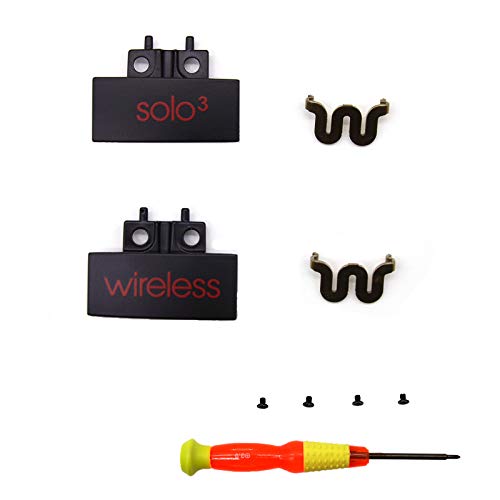 Ersatz-Kopfband-Scharnierclip-Abdeckung + Stift-Ersatzteil-Kits Set-Zubehör Kompatibel mit Solo3 Wireless Solo2 Wireless-Over-Ear-Kopfhörern (Schwarz Rot) von Aiivioll