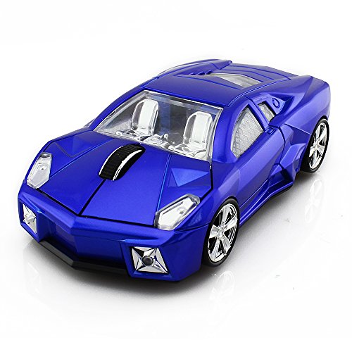 Aikchi Kabellose 3D Sportwagen Maus, Optische Computermaus, Ergonomische Desktop Laptop PC Maus für LBJN (Blau) von Aikchi