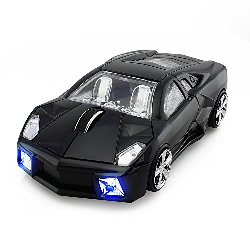 Aikchi Kabellose 3D Sportwagen Maus, Optische Computermaus, Ergonomische Desktop Laptop PC Maus für LBJN (Schwarz) von Aikchi