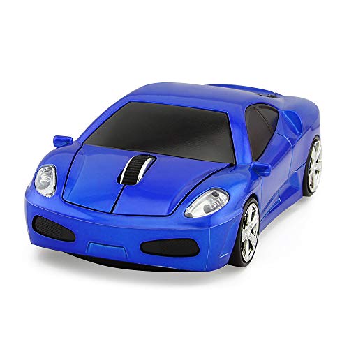 Aikchi Kabellose Auto-Maus, Computer-Maus, 3D-Sportwagen-Form, optische Maus, ergonomische Desktop-Laptop-Maus für FLL (blau) von Aikchi