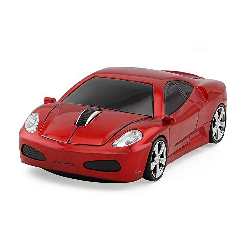 Aikchi Kabellose Auto-Maus, Computer-Maus, 3D-Sportwagen-Form, optische Maus, ergonomische Desktop-Laptop-Maus für FLL (rot) von Aikchi
