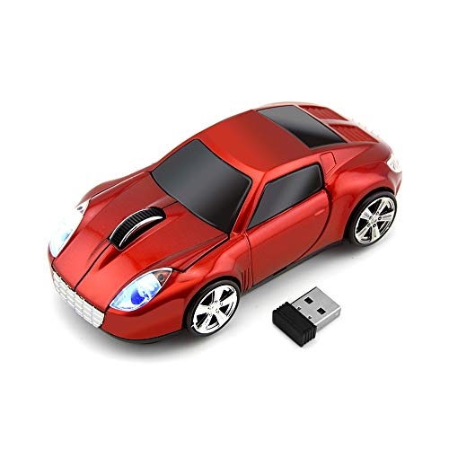 Aikchi Kabellose Sportwagen-Maus, 3D-optische Maus für Desktop-Laptop-PC, Computer-Maus, 2,4 GHz, 1000 dpi, Maus für TSL (rot) von Aikchi