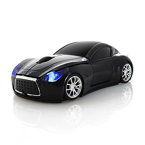 Aikchi Kabellose Sportwagen Maus, Kabellose Desktop Laptop Maus, Computermaus, 2,4 GHz, Optische Mäuse für YFND (Schwarz) von Aikchi