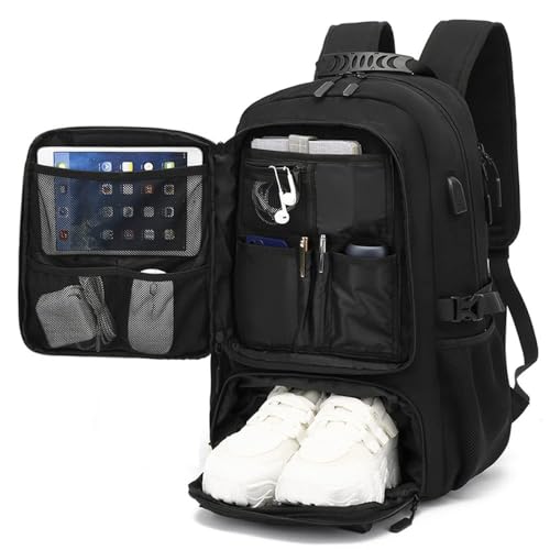 Aikelai 50L 60L 80L Groß Reiserucksack Herren,Erweiterbar Handgepäck Rucksack,17-Zoll Laptoptasche Arbeit Laptop Business Travel Backpacker Rucksack (50) von Aikelai