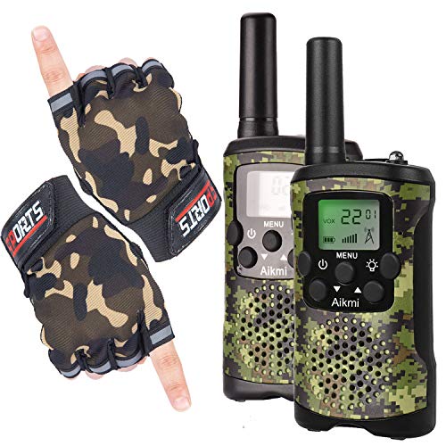 Spielzeug 4-12 Jahren Junge Walkie Talkies für Kinder 8 Kanal Funkgerät mit LCD Taschenlampe 3 Meilen Reichweite für Abenteuer im Freien Camping Wandern Geburtstag 5 6 7 8 Jahre Junge Geschenk Grün von Aikmi