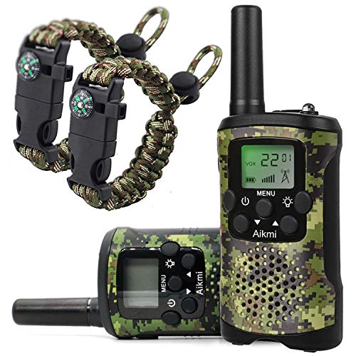 Spielzeug 4-12 Jahren Junge Walkie Talkies für Kinder 8 Kanal Funkgerät mit LCD Taschenlampe Abenteuer Camping Outdoor Spielzeug Geburtstag 5 6 7 8 Jahre Junge Geschenk von Aikmi