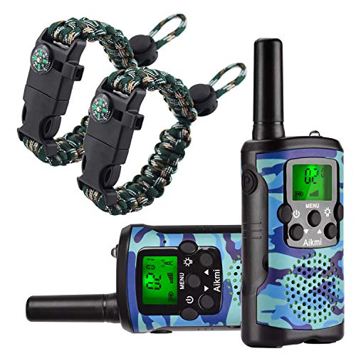 Spielzeug 4-12 Jahren Junge Walkie Talkies für Kinder 8 Kanal Funkgerät mit LCD Taschenlampe Abenteuer Camping Outdoor Spielzeug Geburtstag 5 6 7 8 Jahre Junge Geschenk von Aikmi