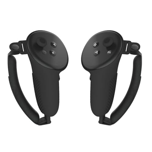 Ailan 2 Stück/Lot VR Touch Controller Silikonhülle rutschfest für verbesserten Halt und Kontrolle, Premium Silikagel Vollschutz, Schwarz Ailan 2 Stück/Lot VR Touch Controller Silikonhülle rutschfest für verbesserten Halt und Kontrolle, Premium Silikagel Vollschutz, Schwarz von Ailan