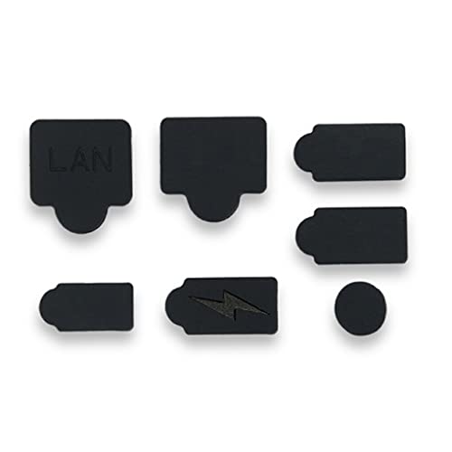 Ailan 7 Stück Spielkonsole USB Kopfhörer Netzwerk Stromanschluss Staubstopper Anti-Staub-Abdeckungen Schutzkappen Gamer-Ausrüstung, Schwarz von Ailan