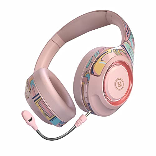 Ailan Bluetooth Kompatibilität Kopfhörer Noise Cancelling Stereo Sound Handy Freisprechanruf Game Music Play Headset, Rosa von Ailan