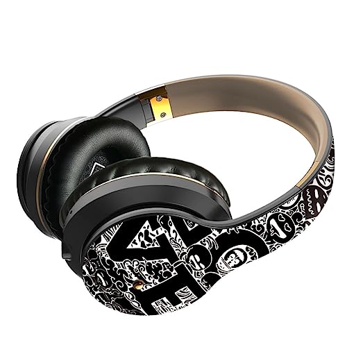 Ailan Bluetooth kompatibler 5.0 Kopfhörer mit Geräuschunterdrückung, schnelle Geschwindigkeit, geringe Verzögerung, USB Aufladung, kabelloses Headset Zubehör, Schwarzes Gold von Ailan