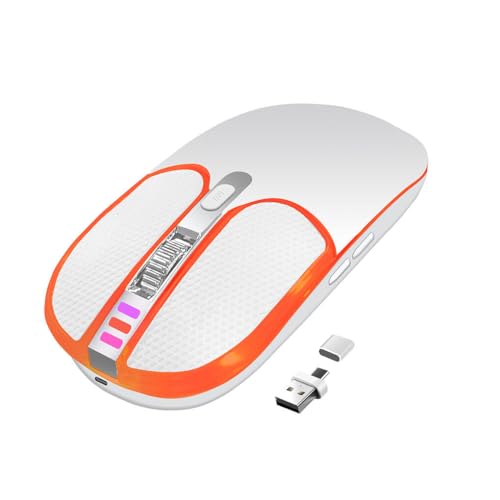 Ailan Drahtlose Maus, tragbar und leise für geräuschloses Computing. Robuste und langlebige, leise Computermaus aus ABS. Leise Maus, Weiß von Ailan