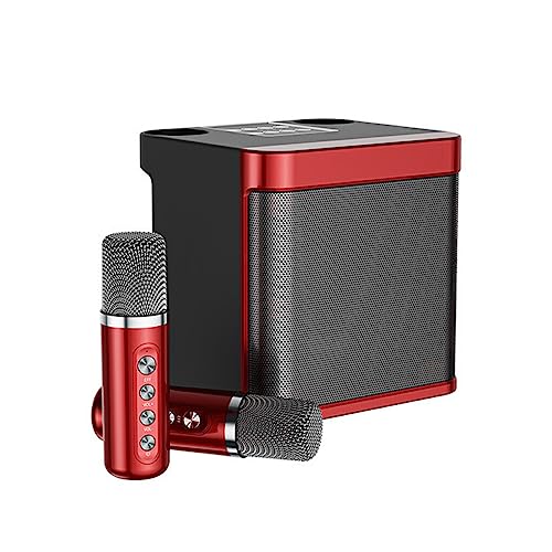 Ailan Drahtloses Lautsprecher Mikrofon Set Reisen Camping Bankett Bluetooth kompatibles 5.0 wiederaufladbares Soundbox Mikrofon Kit, Rot von Ailan