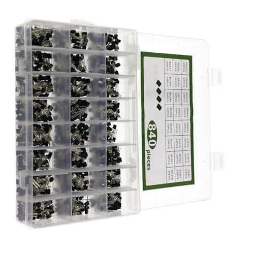Ailan Elektrolytkondensator Transistor to 92 Sortiment, sortiertes Kit, 24 Werte Box, Transistoren Set, Elektronik Kit von Ailan