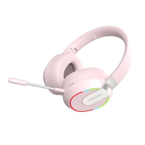 Ailan Gamer Kopfhörer mit High Fidelity Sound in der Gaming Rauschunterdrückungsfunktion ABS, angenehm zu tragen, Rosa von Ailan