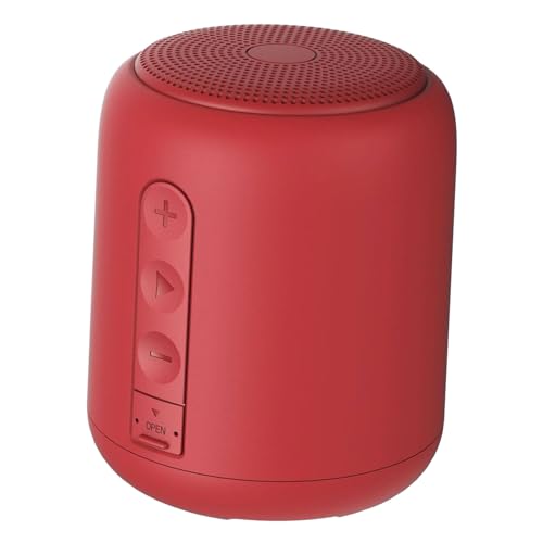 Ailan High Fidelity Sound Kompakter Bluetooth Lautsprecher mit 360 Grad Soundeffekten Tragbarer kabelloser Bluetooth Lautsprecher ABS, Rot von Ailan