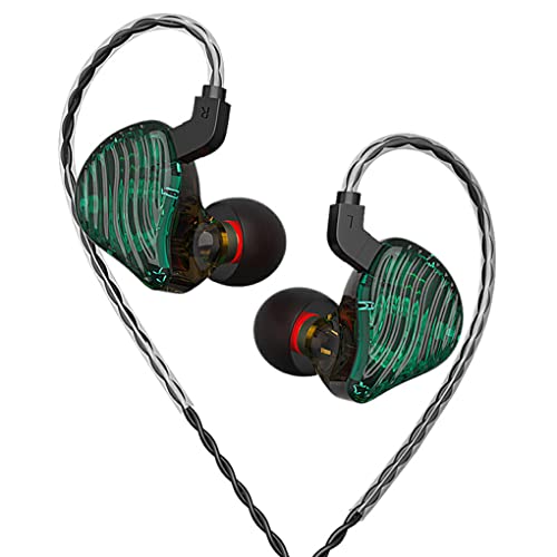 Ailan In Ear Smartphone Ohrhörer, kabelgebunden, 3,5 mm, Geräuschunterdrückung, dynamischer, tragbarer Musik Bass Computer Headset, Grün/Standard von Ailan